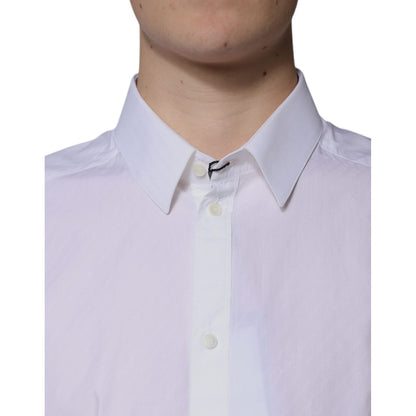 Dolce & Gabbana White Cotton Long Sleeve MARTINI Dress Shirt
