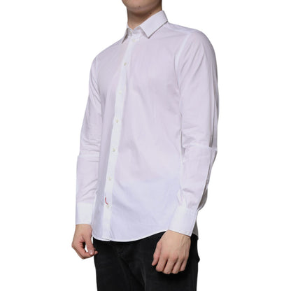 Dolce & Gabbana White Cotton Long Sleeve Formal Dress Shirt