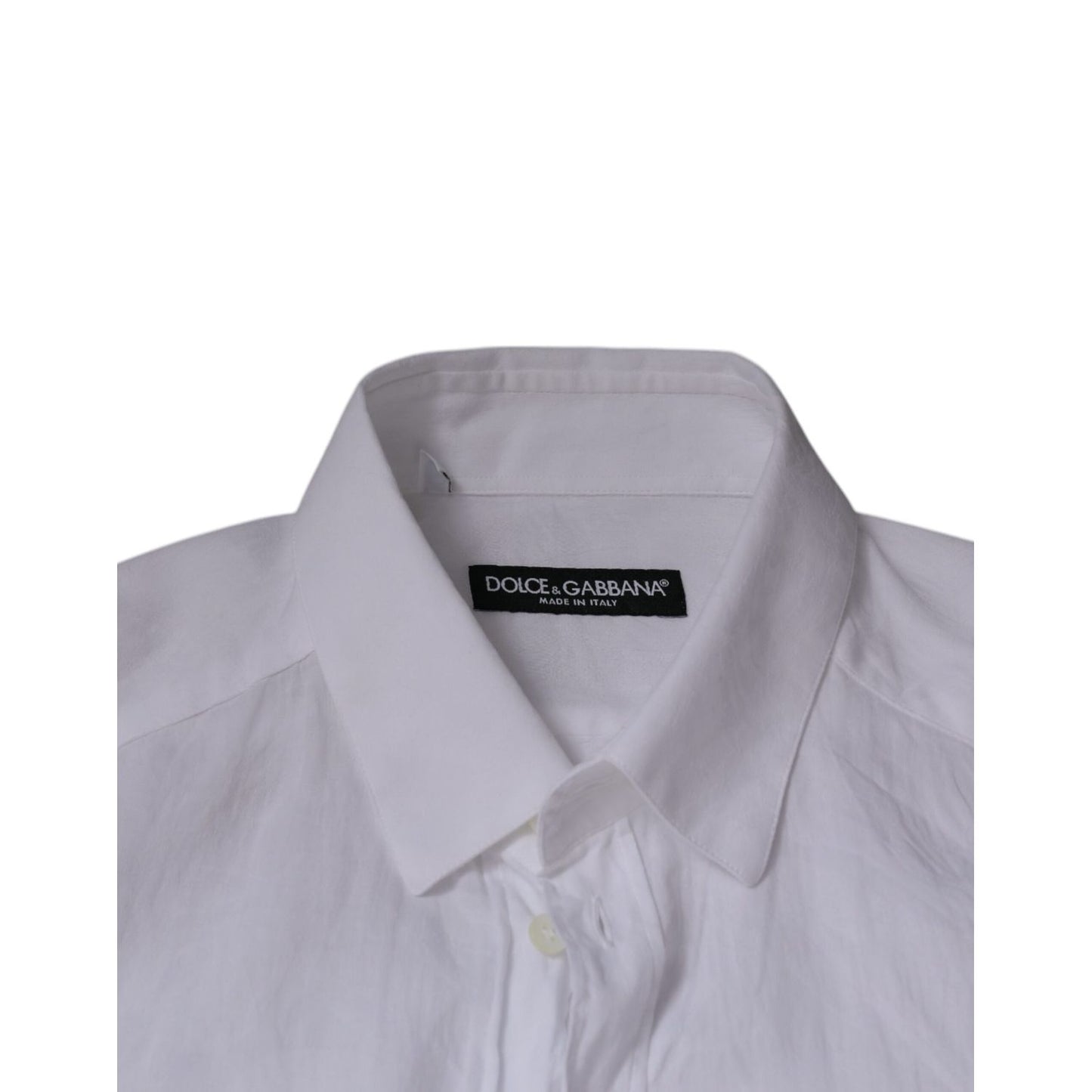 Dolce & Gabbana White Cotton Slim Fit Men Formal Dress Shirt