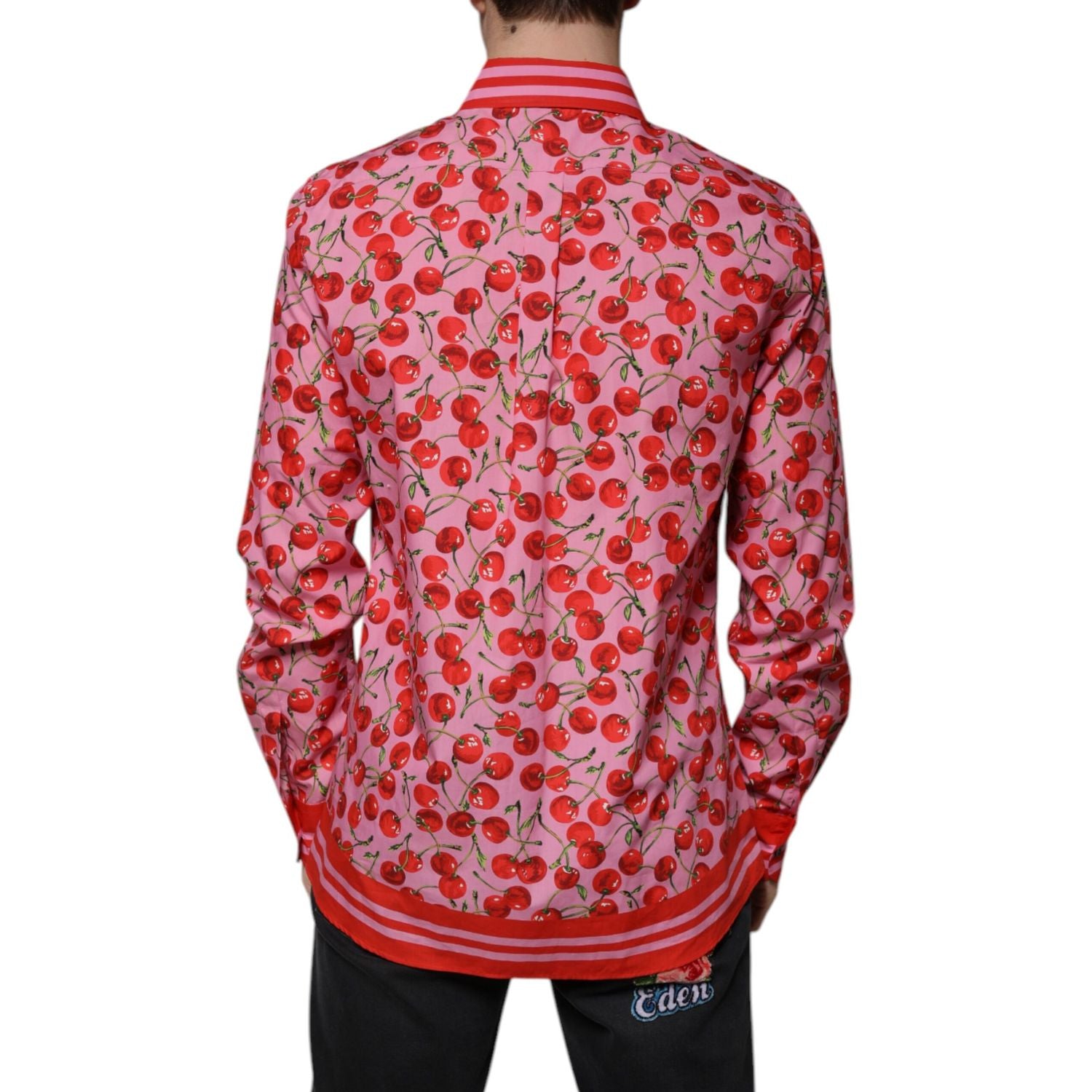 Dolce & Gabbana Pink Cherry Cotton Formal MARTINI Dress Shirt