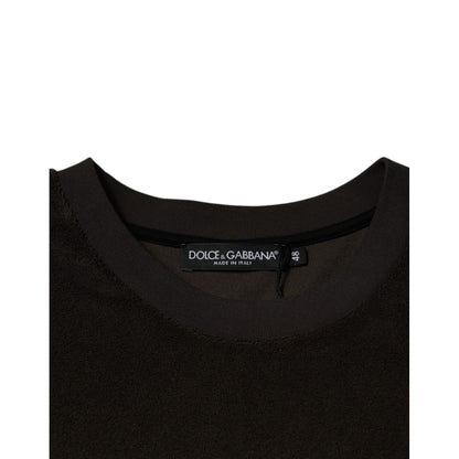 Dolce & Gabbana Brown Cotton Crew Neck Short Sleeves T-shirt