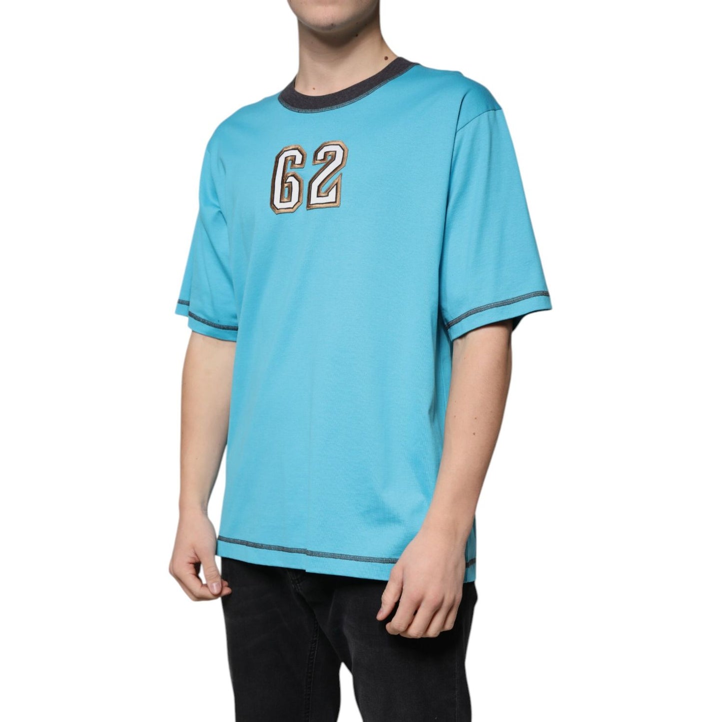 Dolce & Gabbana Blue Logo Crew Neck Short Sleeves T-shirt