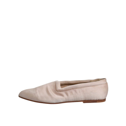 Dolce & Gabbana Beige Fabric Slip On Ballerina Flats Shoes