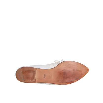 Dolce & Gabbana White Ribbon Fabric Ballerina Flats Shoes