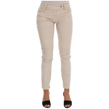 Ermanno Scervino Beige Slim Jeans Corduroy Skinny Pants Jeans & Pants