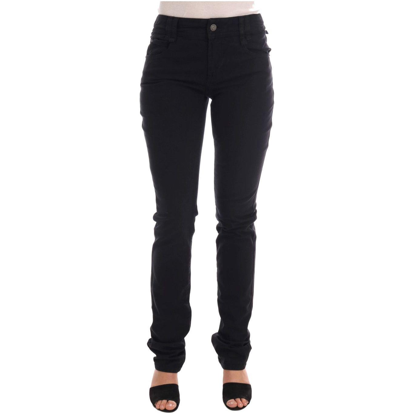 John Galliano Black Cotton Denim Stretch Regular Fit Jeans Jeans & Pants