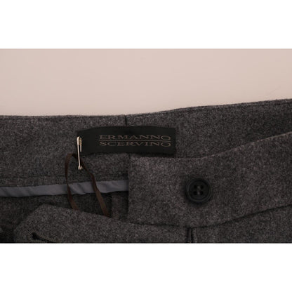 Ermanno Scervino Gray Wool Stretch Slim Pants