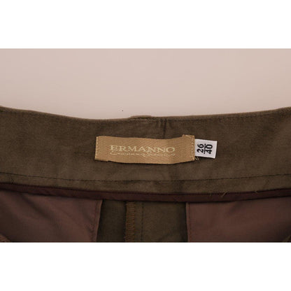 Ermanno Scervino Brown Velvet Bermuda Shorts