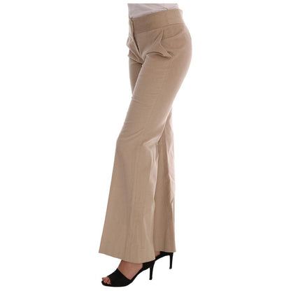 Ermanno Scervino Beige Cotton Bootcut Pants Jeans & Pants