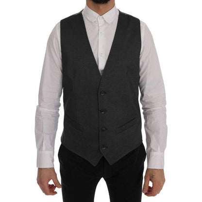 Dolce & Gabbana Gray STAFF Cotton Rayon Vest