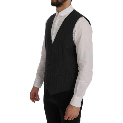 Dolce & Gabbana Gray STAFF Wool Stretch Vest