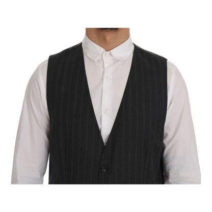 Dolce & Gabbana Gray STAFF Wool Stretch Vest