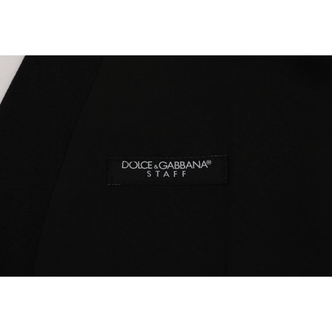 Dolce & Gabbana Black STAFF Wool Stretch Vest