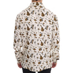 Dolce & Gabbana White Silk JAZZ Motive Print Shirt