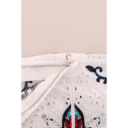 Dolce & Gabbana Mulicolor Majolica Cutout Capri Pants