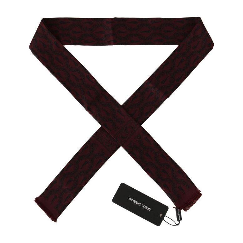 Dolce & Gabbana Bordeaux Silk Crown Chili Scarf