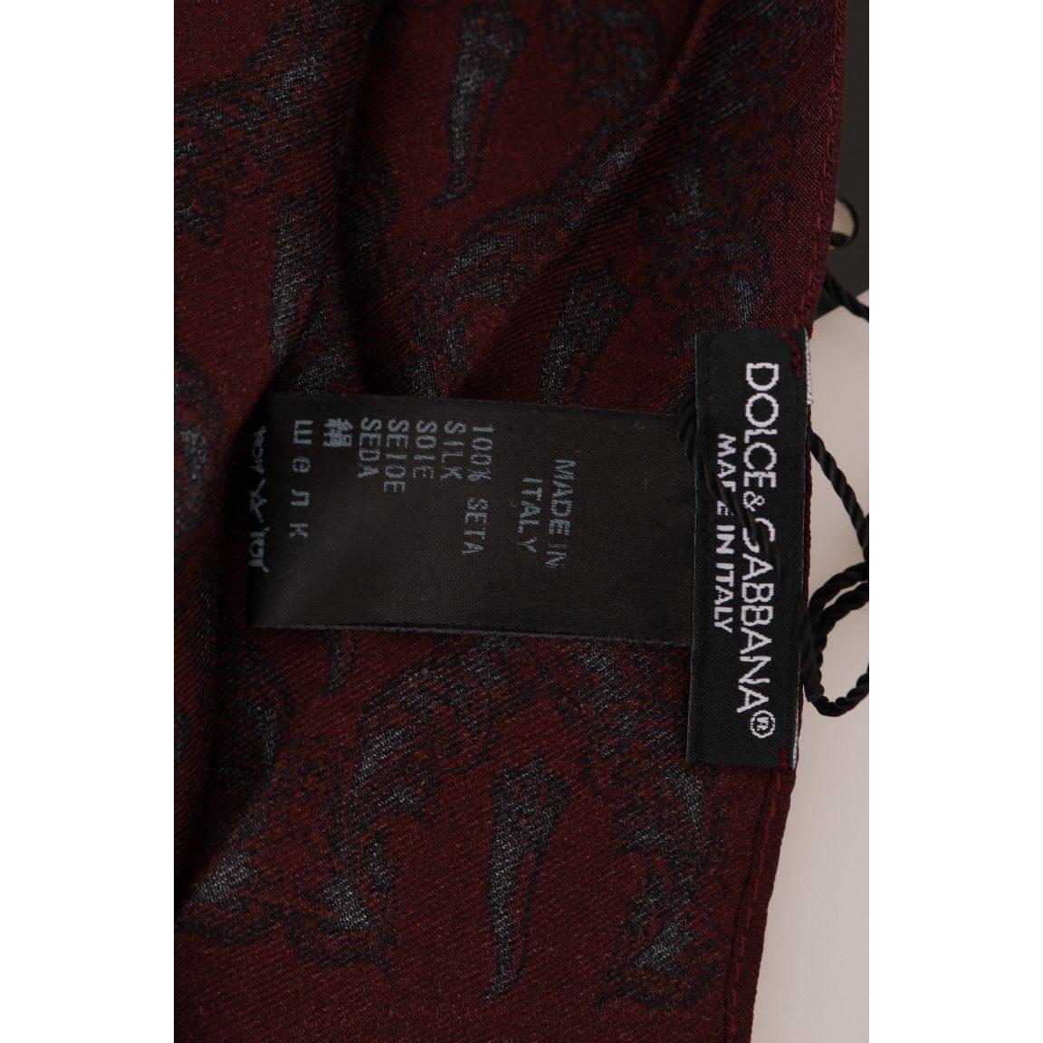 Dolce & Gabbana Bordeaux Silk Crown Chili Scarf