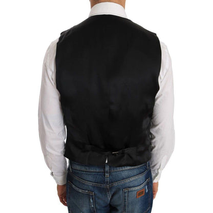 Dolce & Gabbana Black Wool Silk Vest