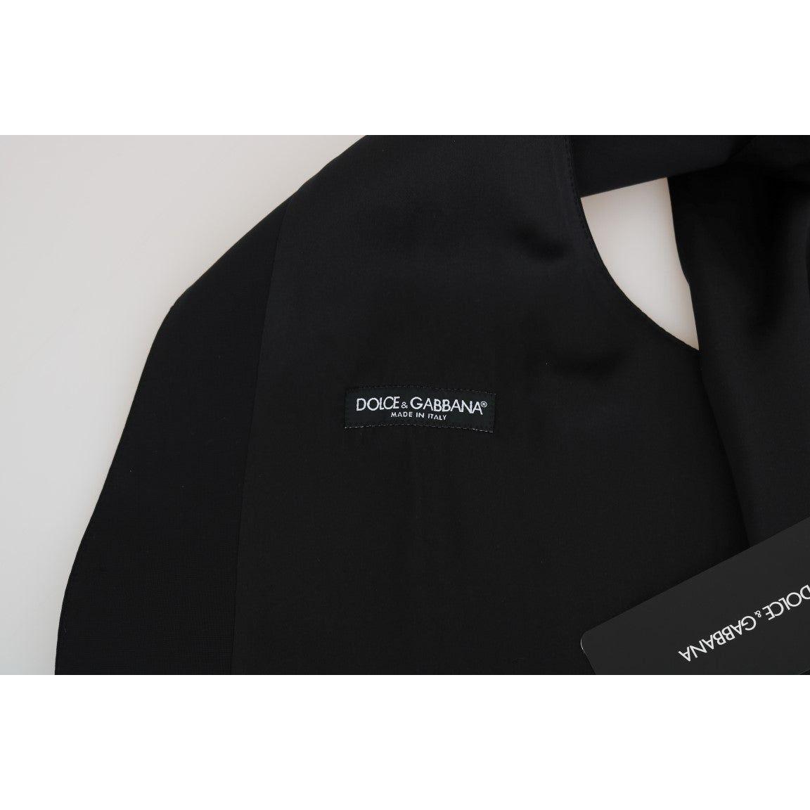 Dolce & Gabbana Black Wool Silk Vest