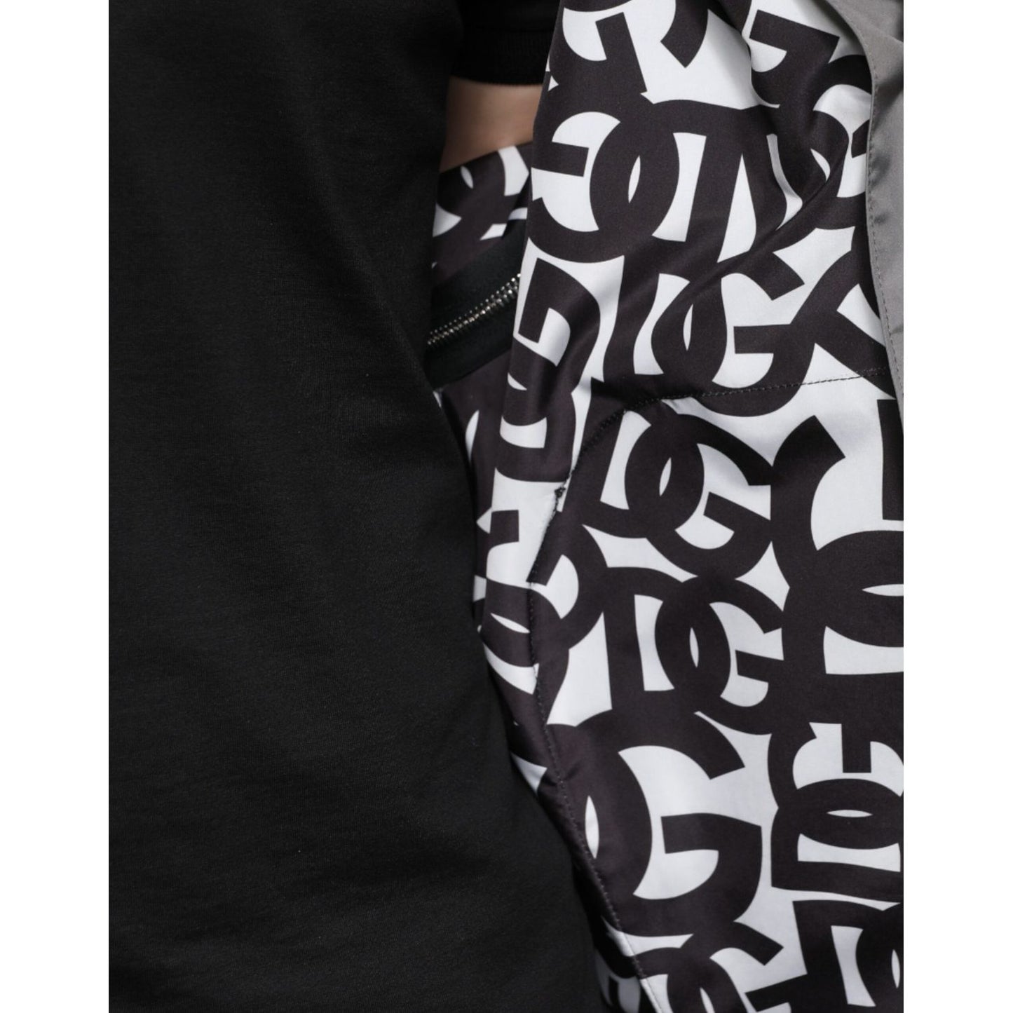 Dolce & Gabbana Gray Polyester Hooded Men Full Zip Jacket