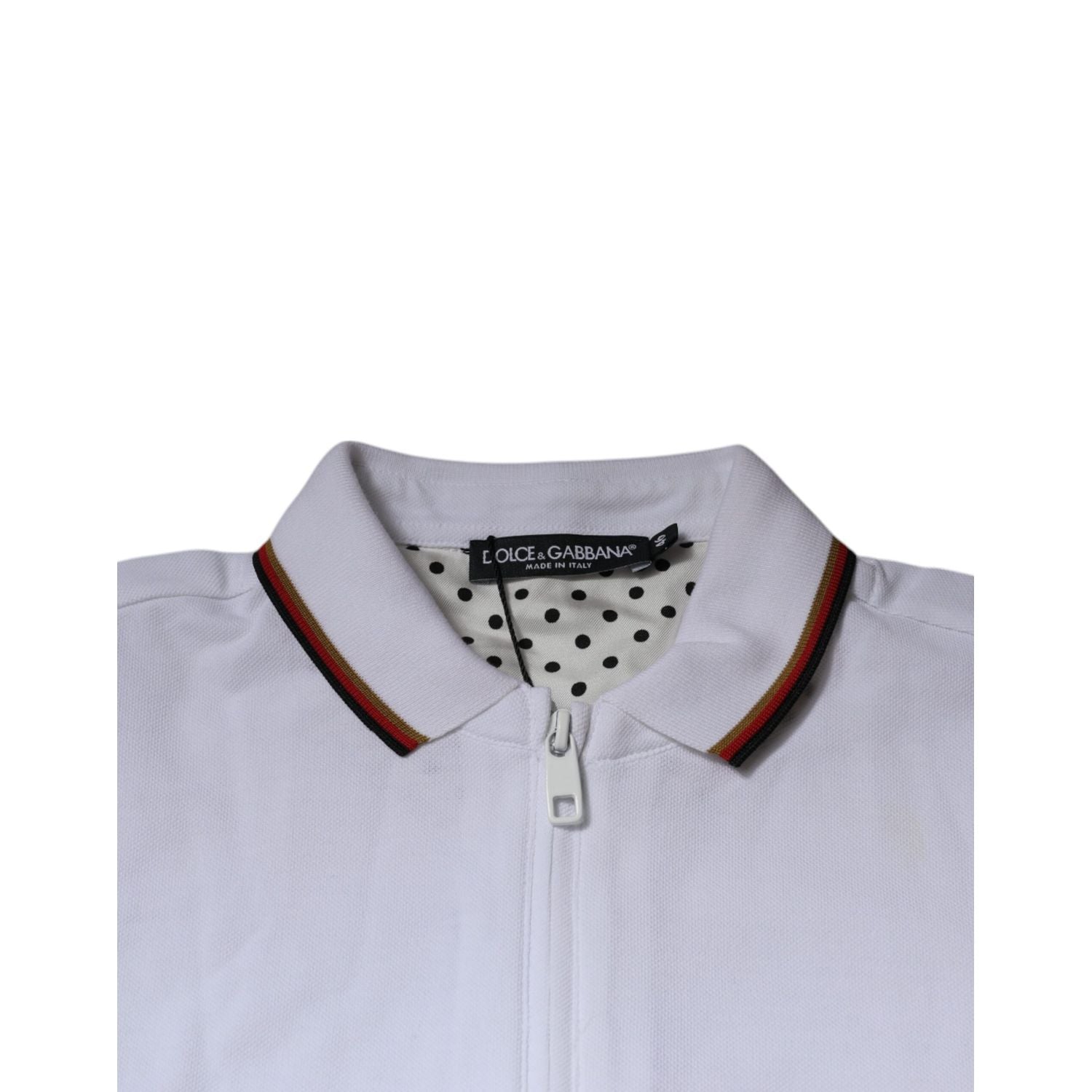 Dolce & Gabbana White Crown Men Full Zip Sweatshirt Sweater