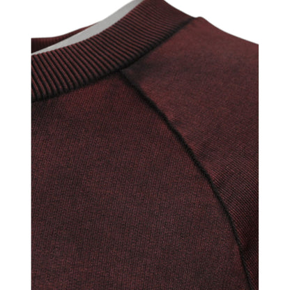 Dolce & Gabbana Brown Logo Cotton Crew Neck Pullover Sweater