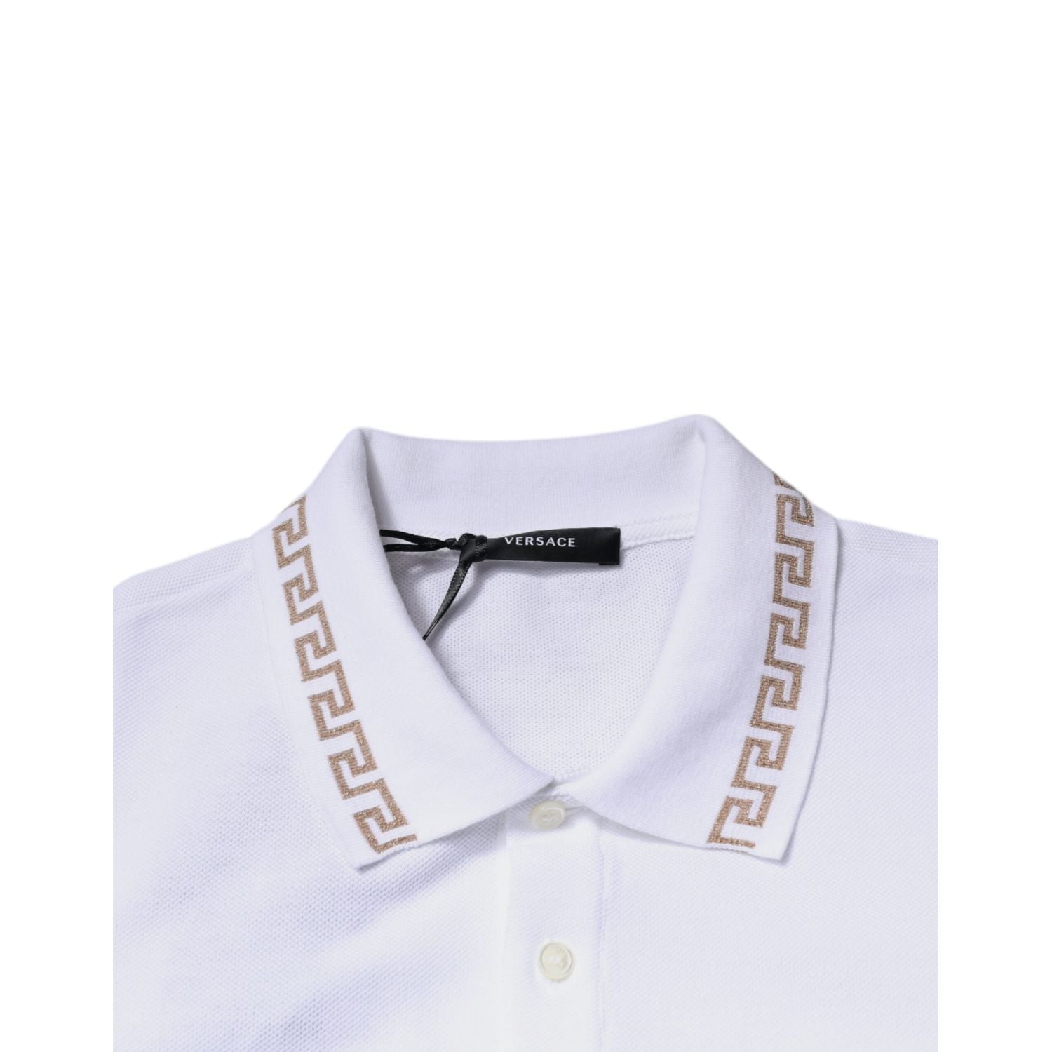 Versace White Viscose Collared Men Polo Short Sleeves T-shirt
