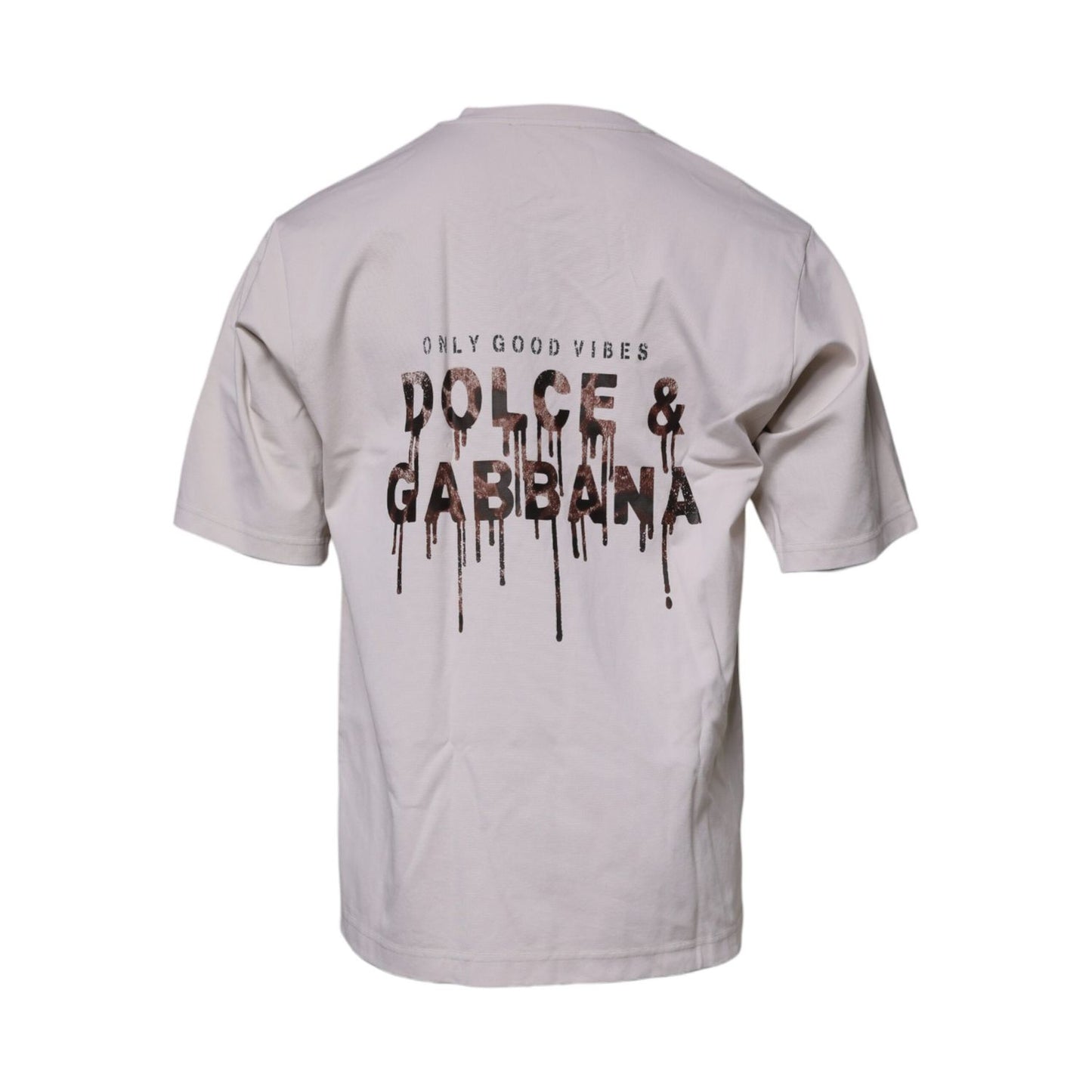 Dolce & Gabbana Beige DG Logo Crew Neck Short Sleeves T-shirt