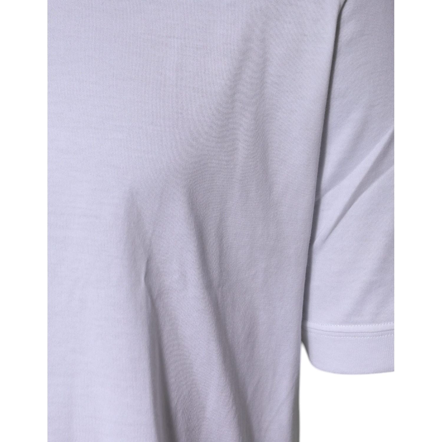 Dolce & Gabbana White Cotton Crew Neck Short Sleeves T-shirt