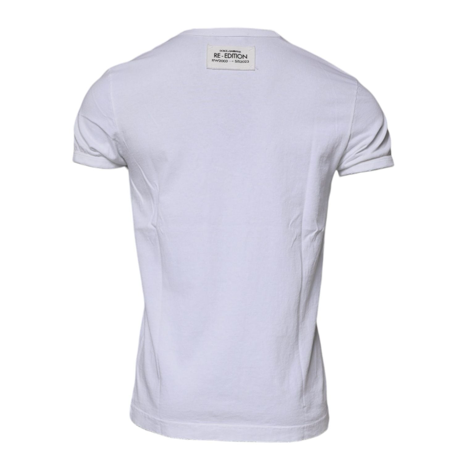 Dolce & Gabbana White Stripes Crew Neck Short Sleeves T-shirt
