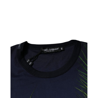 Dolce & Gabbana Blue Tree Print CrewNeck Short Sleeve T-shirt