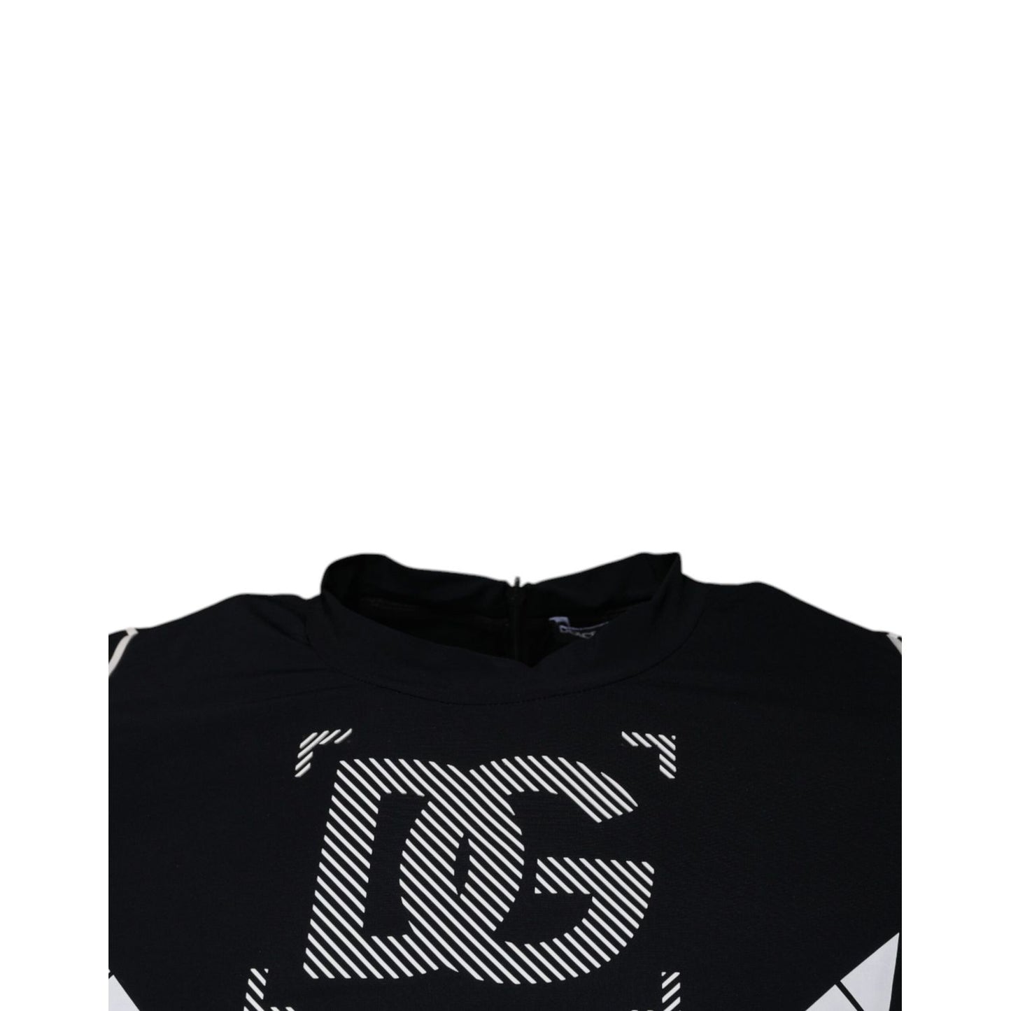 Dolce & Gabbana Black Graphic Print Nylon Crew Neck T-shirt