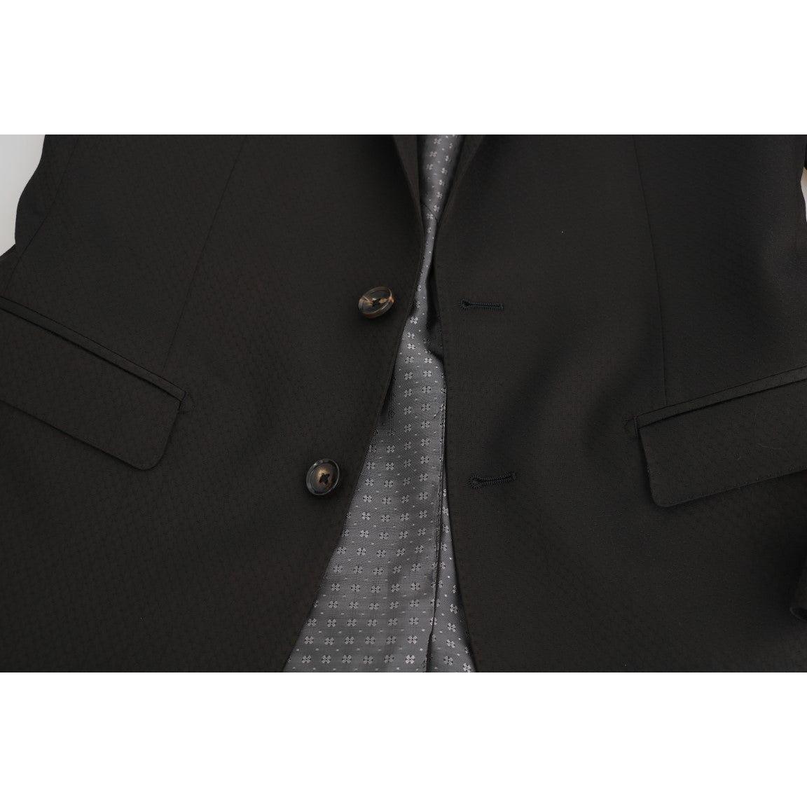 Dolce & Gabbana Brown Wool Crystal Bee Slim Fit MARTINI Suit