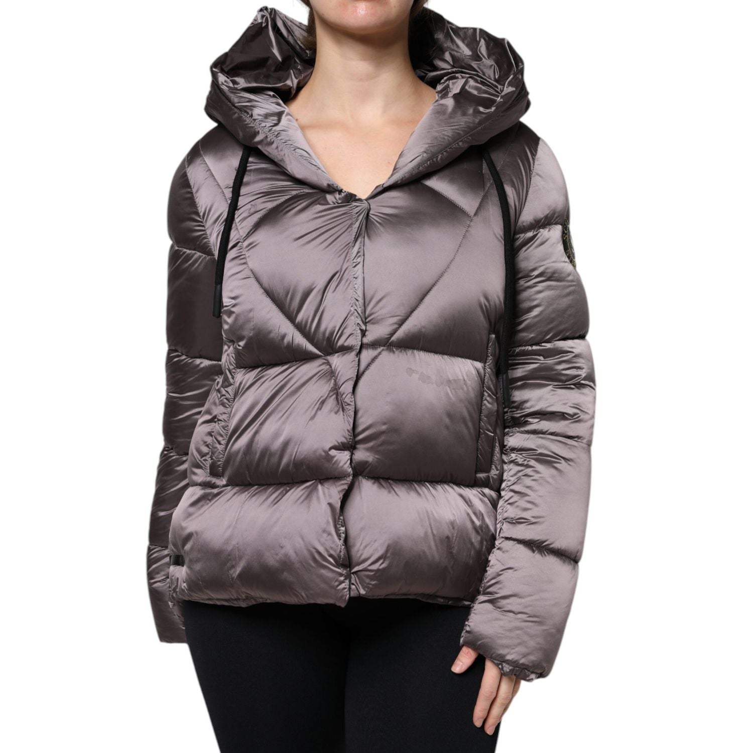 Scervino Street Violet Puffer Quilted Hooded Women Coat Jacket