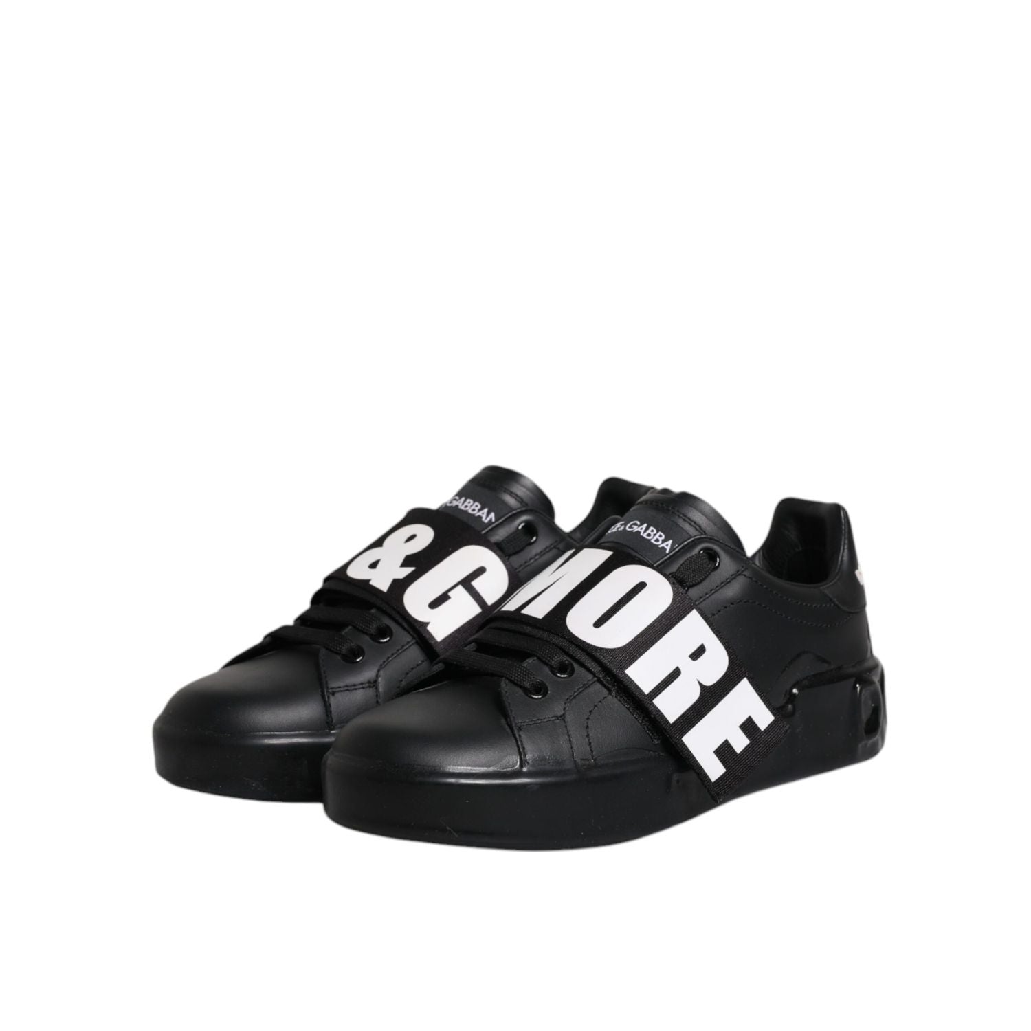 Dolce & Gabbana Black D&G AMORE Low Top Sneakers Shoes