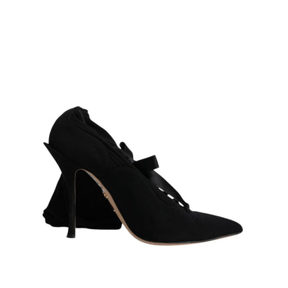 Dolce & Gabbana Black Stiletto Heels Mid Calf Boots Shoes