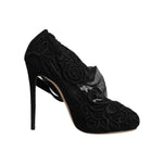 Dolce & Gabbana Black Tulle Stretch Heels Mid Calf Boots Shoes