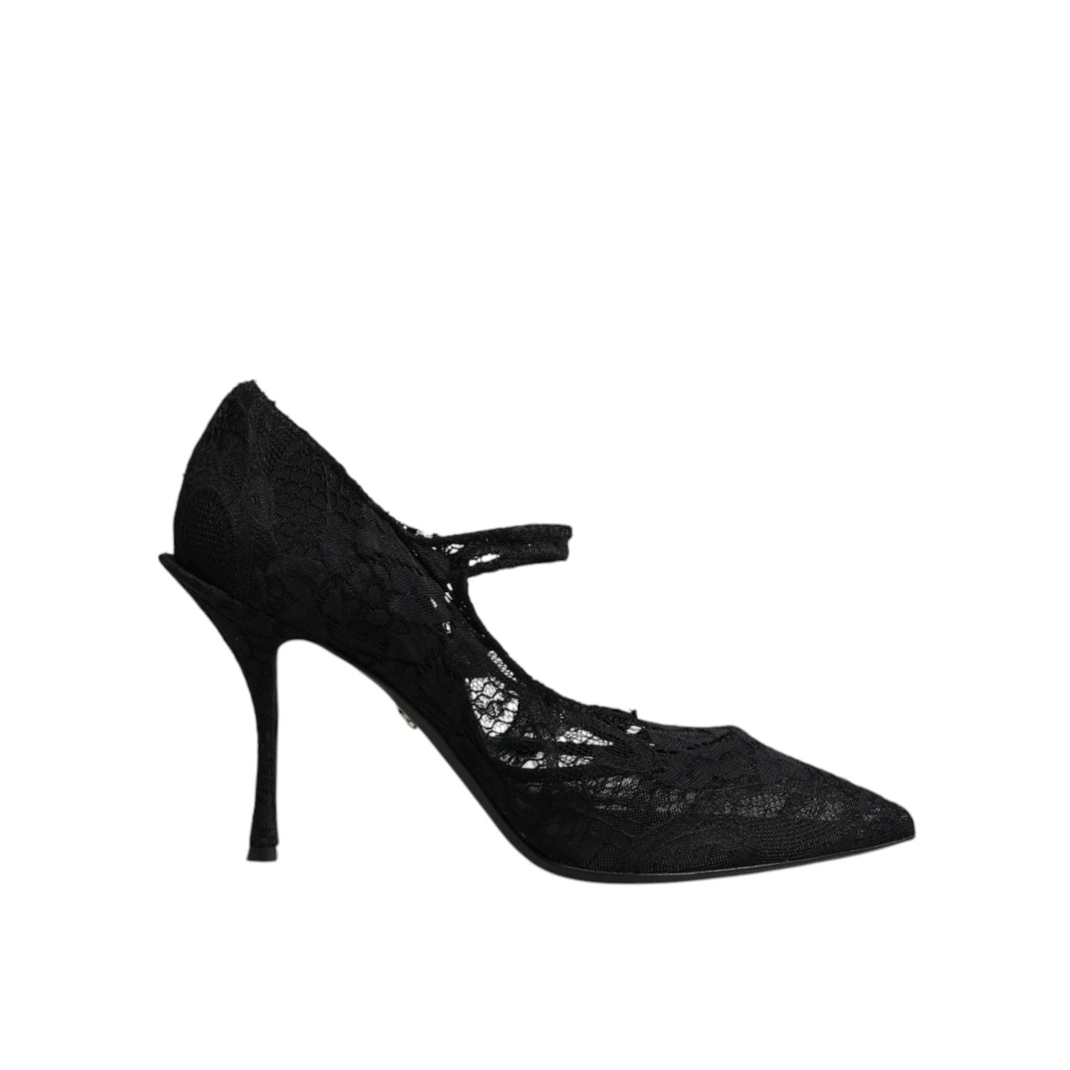 Dolce & Gabbana Black Lace Crystals Mary Jane Pumps Shoes