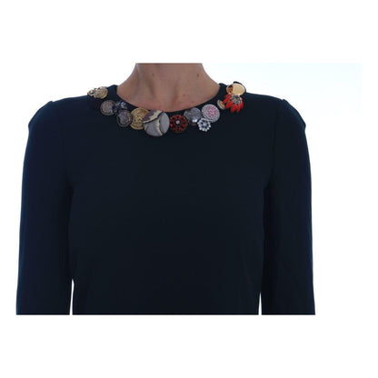 Dolce & Gabbana Crystal Green Stretch A-Line Short Dress