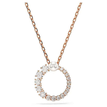 Elegant Swarovski crystal pendant necklace with circular design for sophisticated style and sparkle.