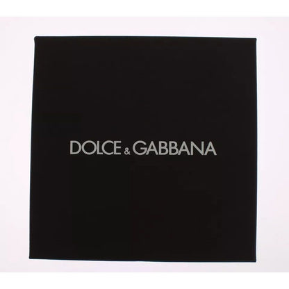 Dolce & Gabbana Silver Brown Raffia Leather Clasp Finder Chain Keyring