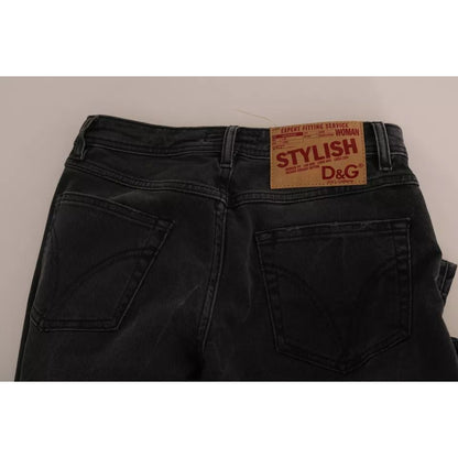 Dolce & Gabbana Black Slim Fit Cotton Jeans D&G Pants