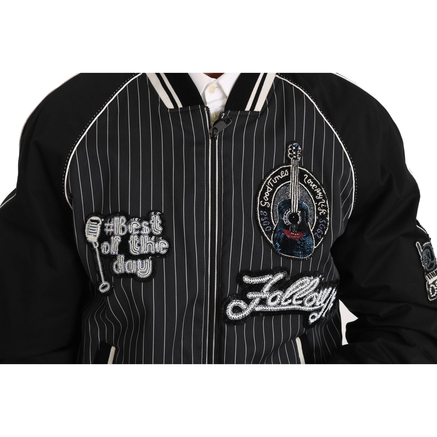 Dolce & Gabbana Black DD58 SG62 Sequined Beaded Jacket