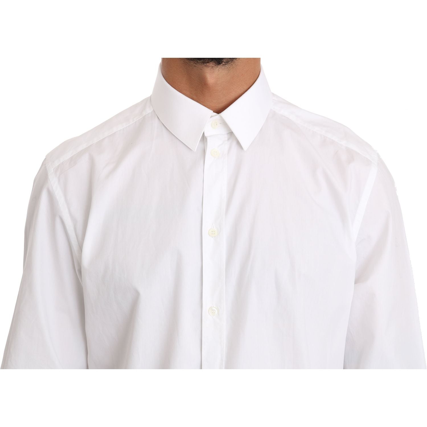 Dolce & Gabbana White Cotton GOLD Dress Shirt