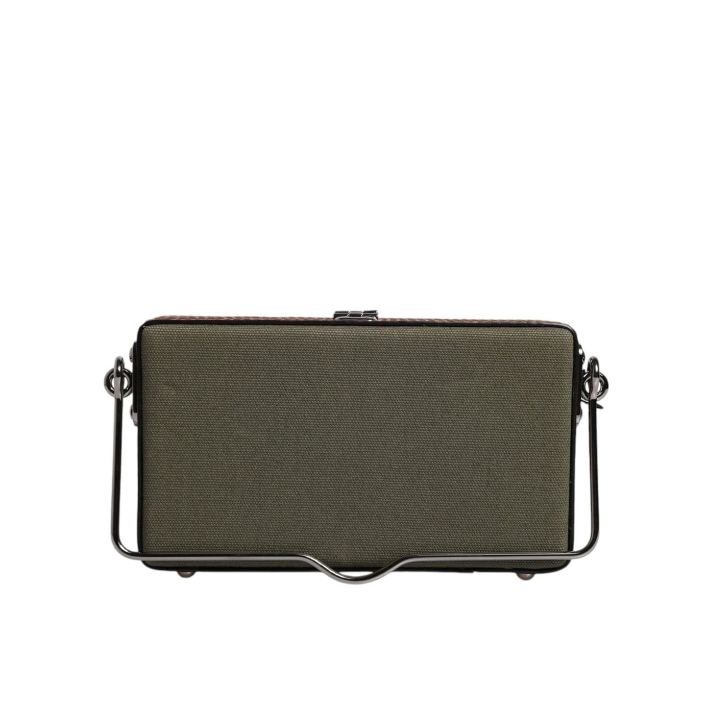 Dolce & Gabbana Green Brown Leather Clutch Purse Bag