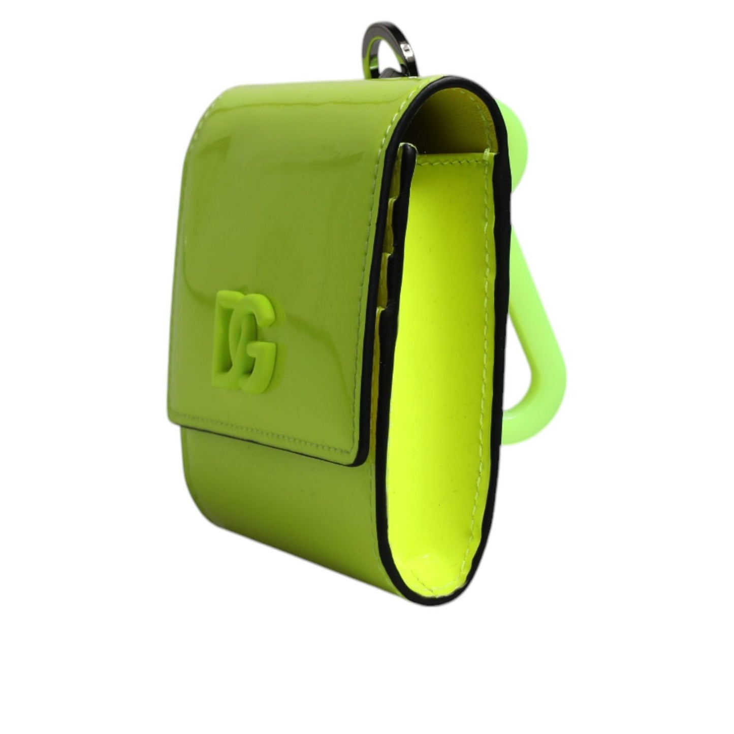 Dolce & Gabbana Yellow Green Bifold DG Logo Neck Strap Cardholder Wallet