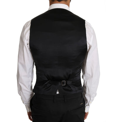 Dolce & Gabbana Gray Wool Double Breasted Waistcoat Vest