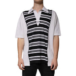 Dolce & Gabbana Black White Stripes Collared Polo T-shirt