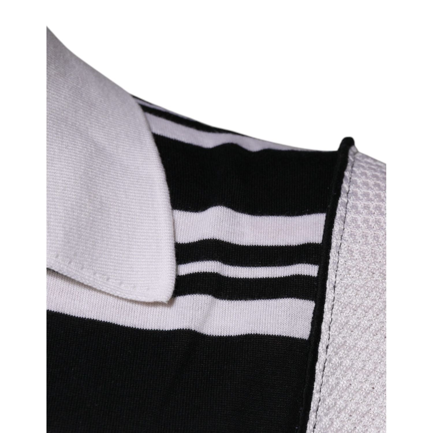 Dolce & Gabbana Black White Stripes Collared Polo T-shirt