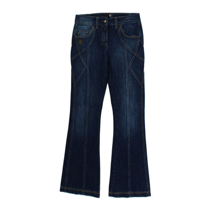 Cavalli Blue Cotton Stretch Low Waist Jeans